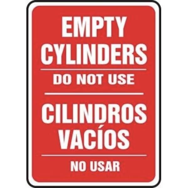 Accuform BILINGUAL Safety Sign EMPTY SBMCPG526XP SBMCPG526XP - main